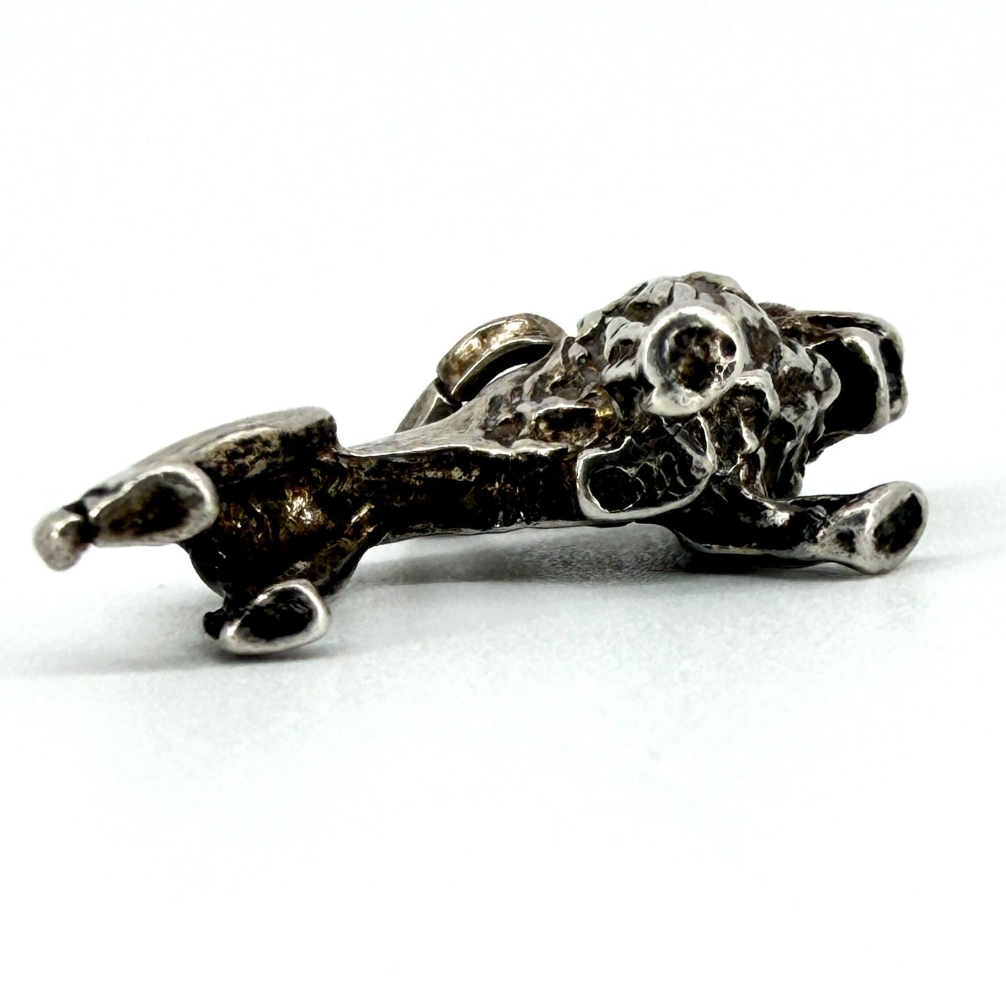 Antique Sterling Silver Lion Charm Pendant