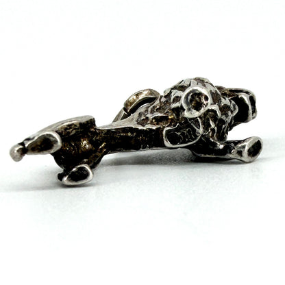 Antique Sterling Silver Lion Charm Pendant