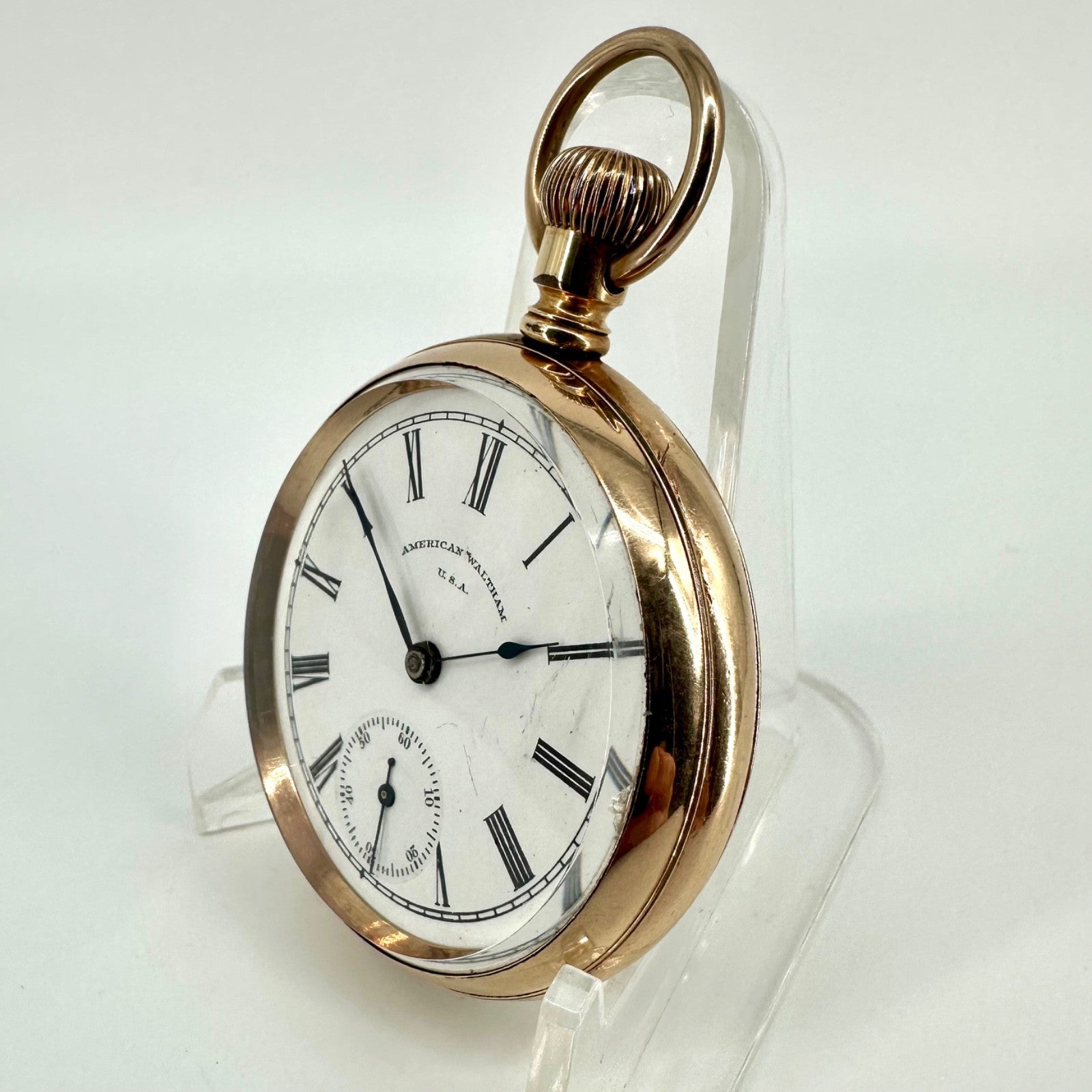 Antique Waltham Pocket Watch – 14ct Gold Plated Case – Working – c.1898