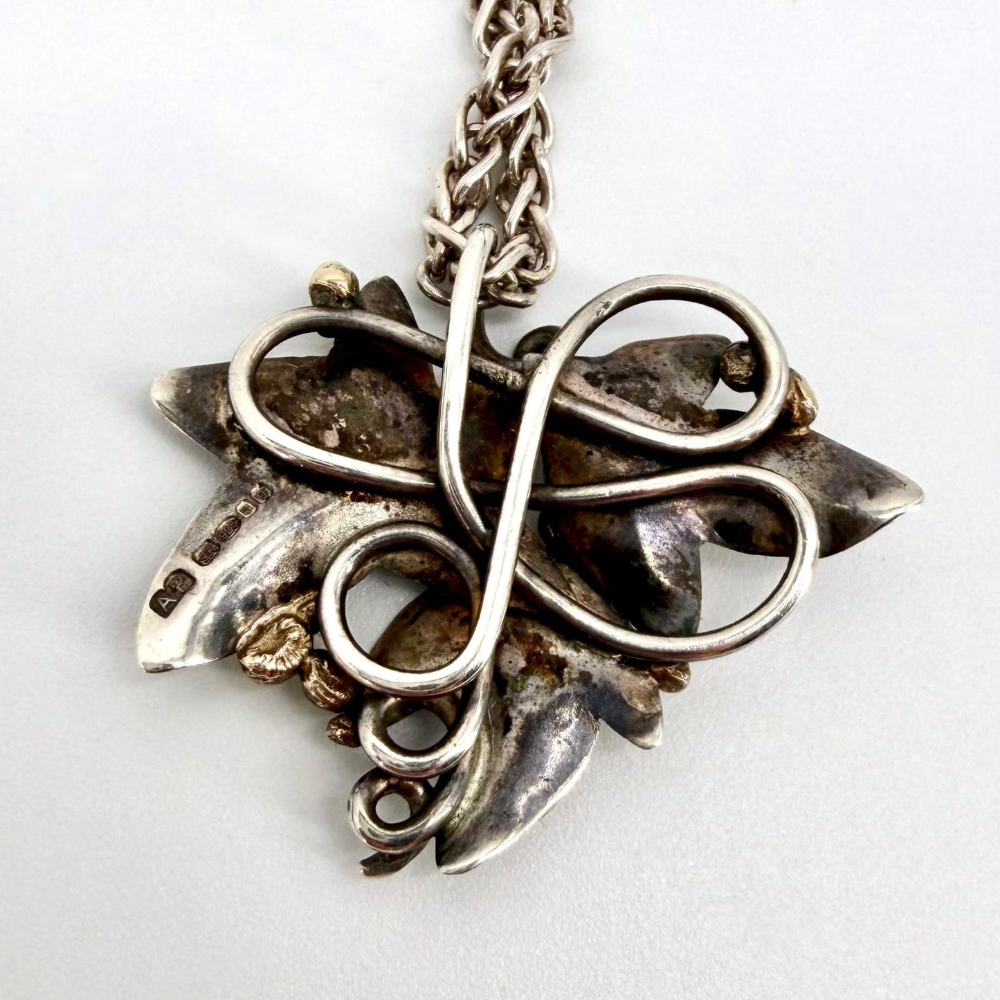 Handmade Sterling Silver Ivy Leaf Set by Ann Powell – Hallmarked London 2006