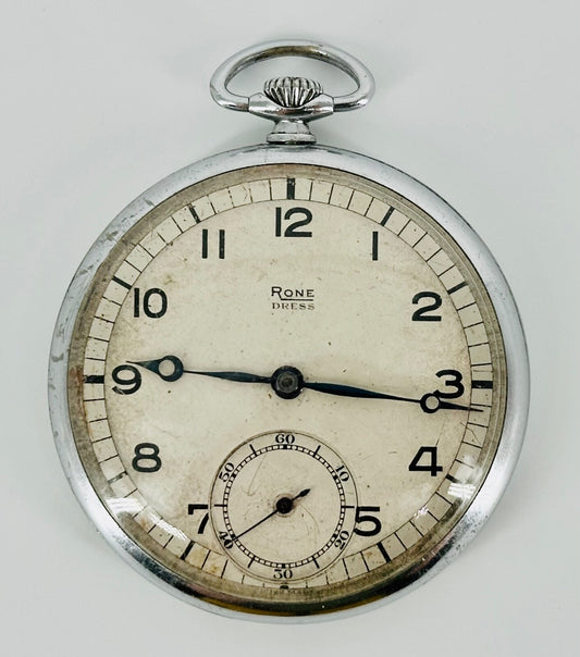 Antique Rone 15 Jewel Swiss Pocket Watch – Dennison Case – Working