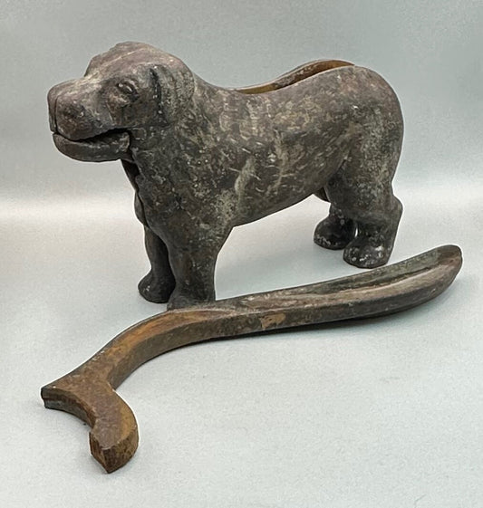 Antique Cast Iron Dog Nutcracker - Handle Broken