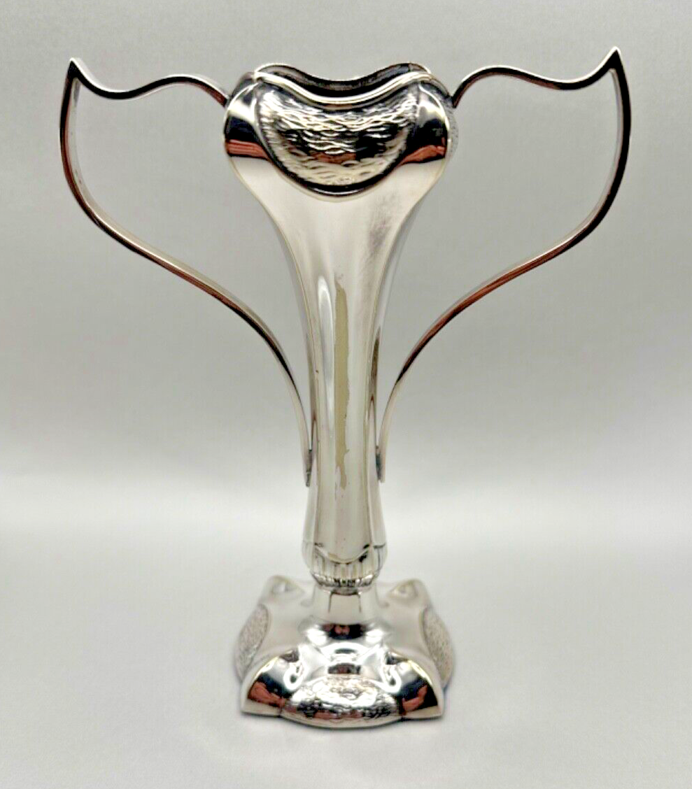 Pair of Antique Silver Plated Claw Vases - EPNS