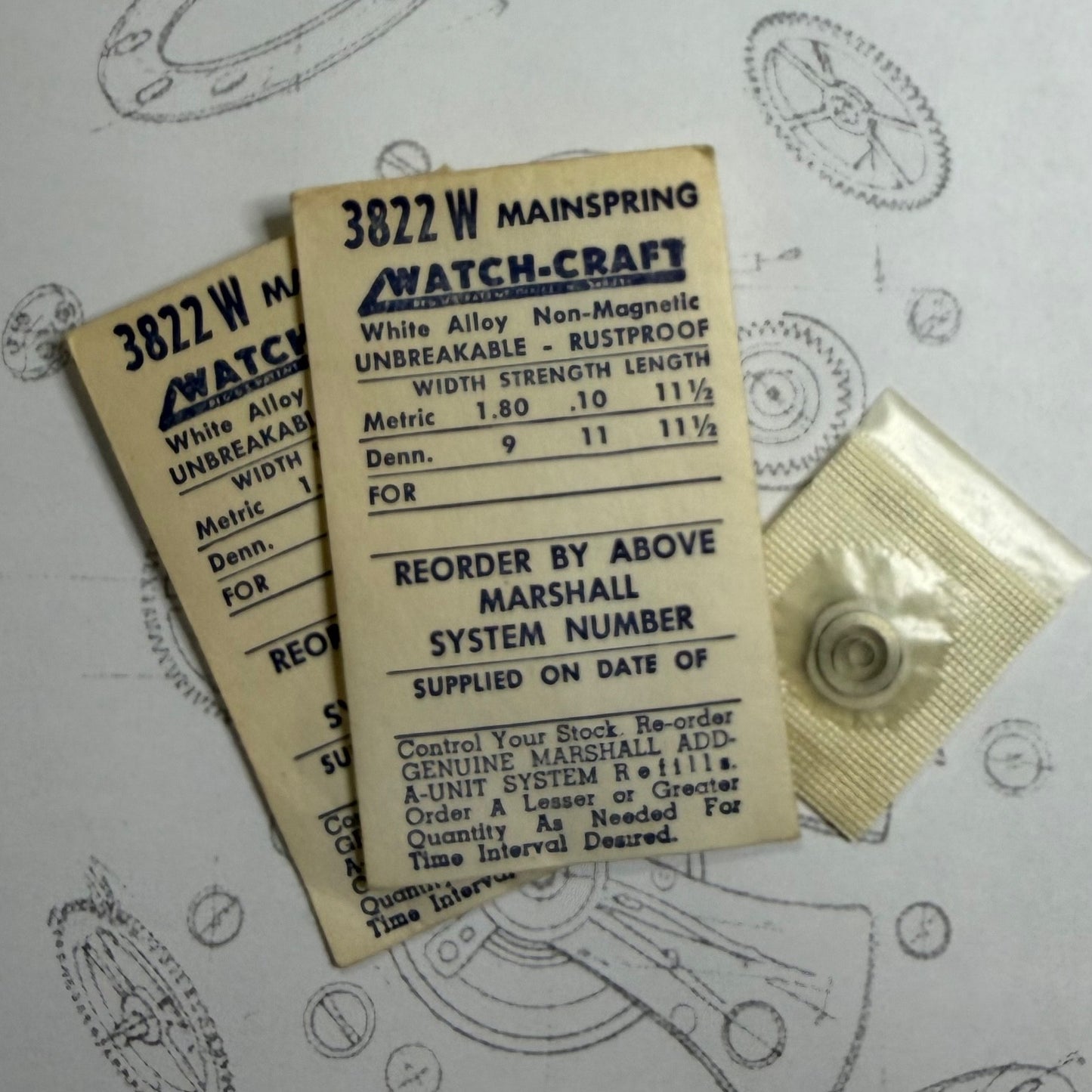 Watch-Craft Mainspring 3822W – 1.80 x 0.10 x 11½" – Dennison 9 / 11