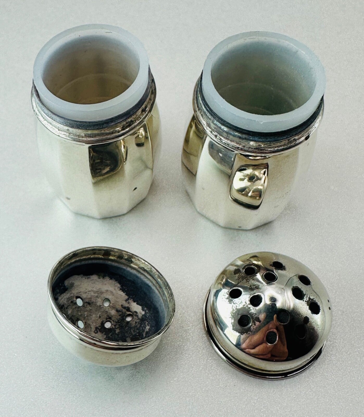 Vintage Sterling Silver Salt and Pepper Pots - Good Condition