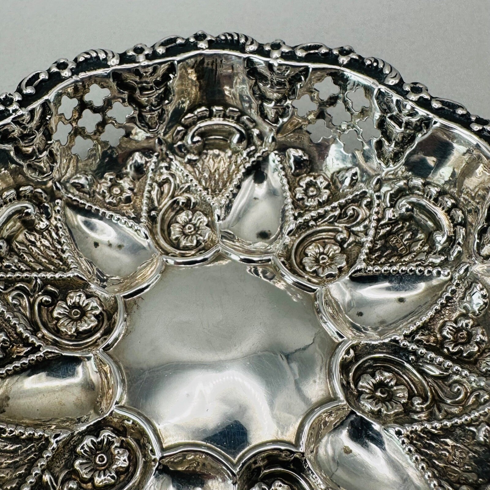 Pair of Antique Silver Trinket Dishes - Birmingham 1901 by William Devenport