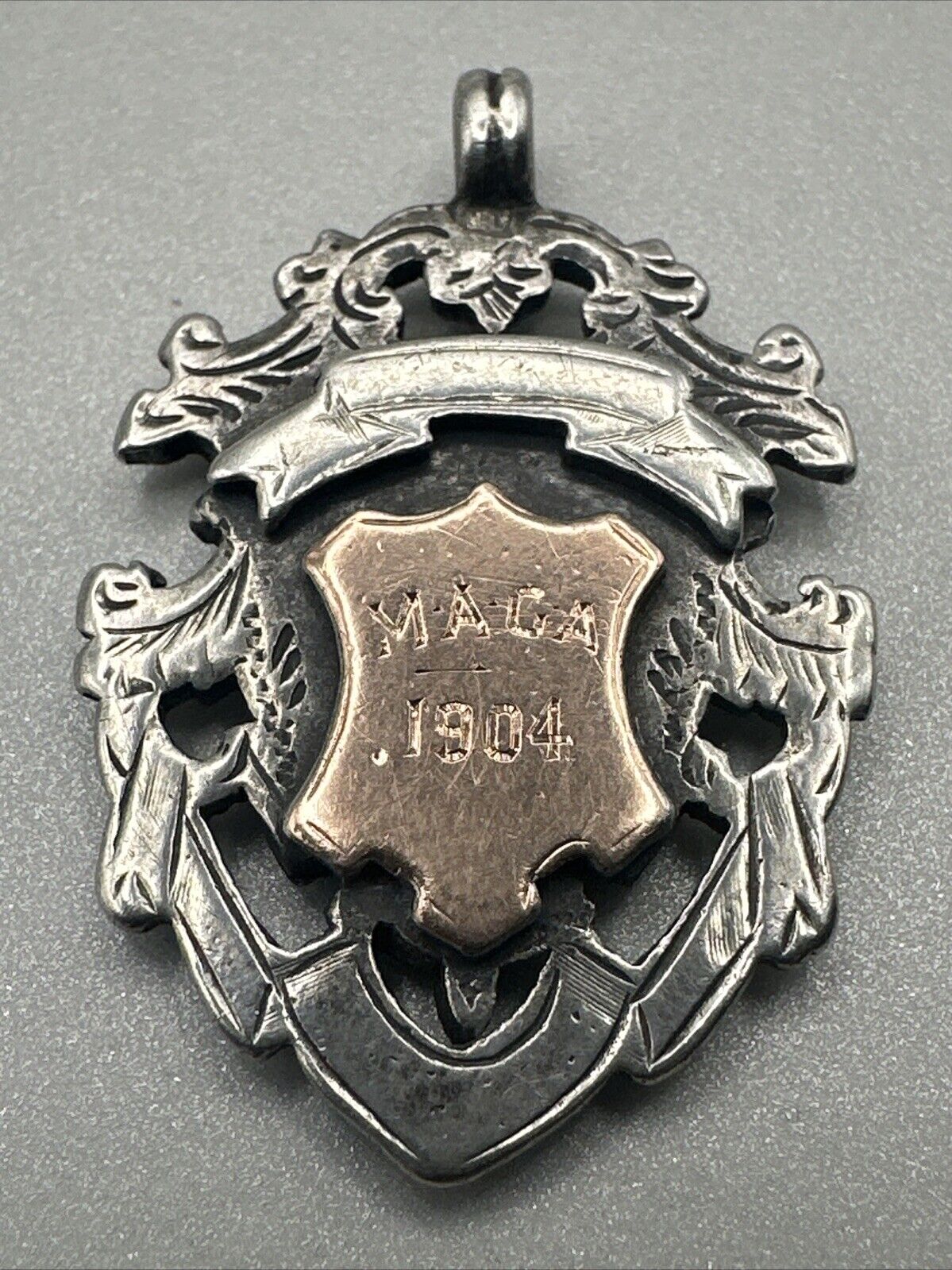 Antique Silver Fob Medal Pendant - Birmingham 1903