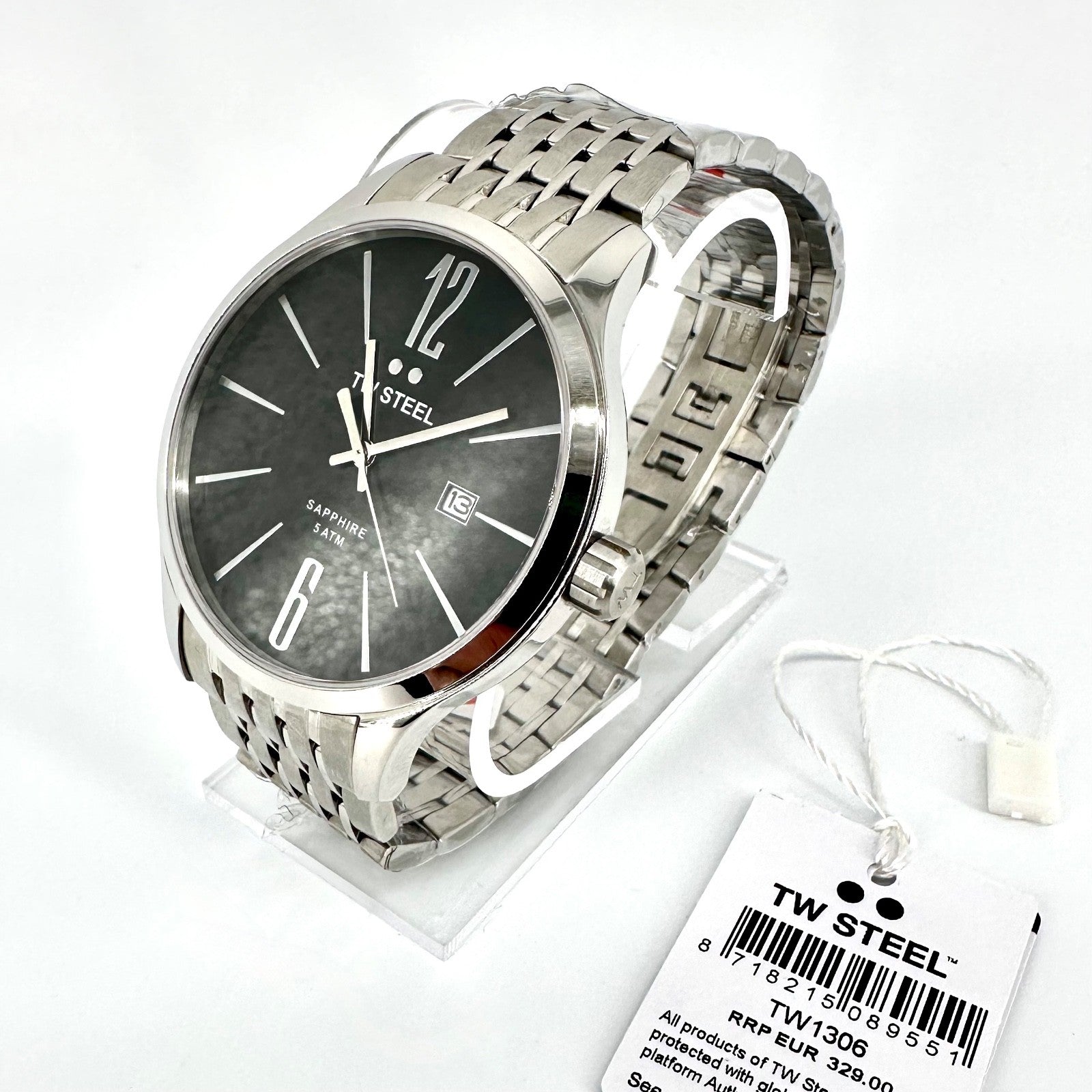 TW Steel TW1306 Gents Stainless Steel Quartz Watch – Sapphire Crystal, 5ATM