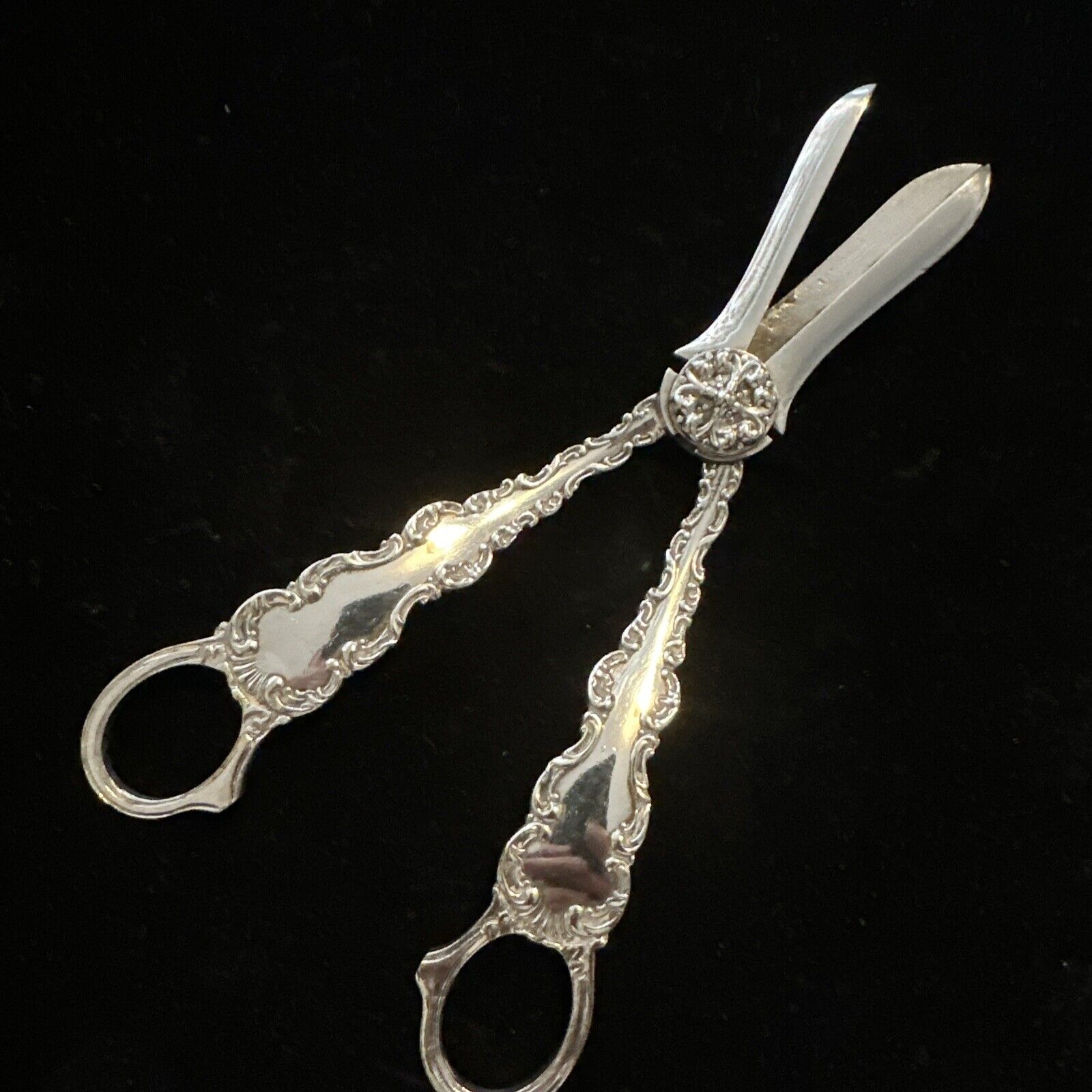 Antique Silver Plate Grape Scissors - Lee & Wigfull - Late 19th Century