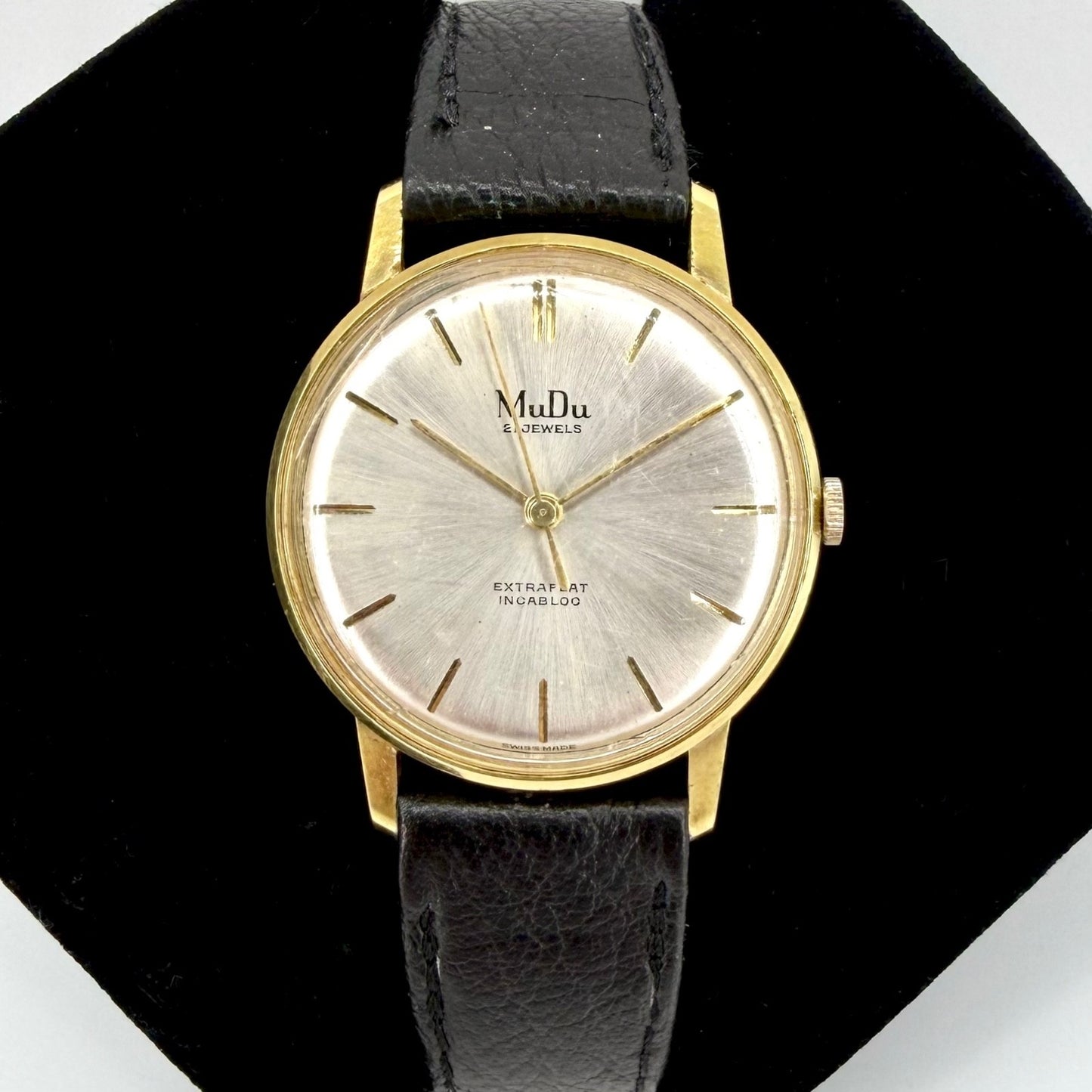 Vintage MuDu Swiss Watch – 21 Jewels – Geneva Sport 51 Movement – Extra Flat