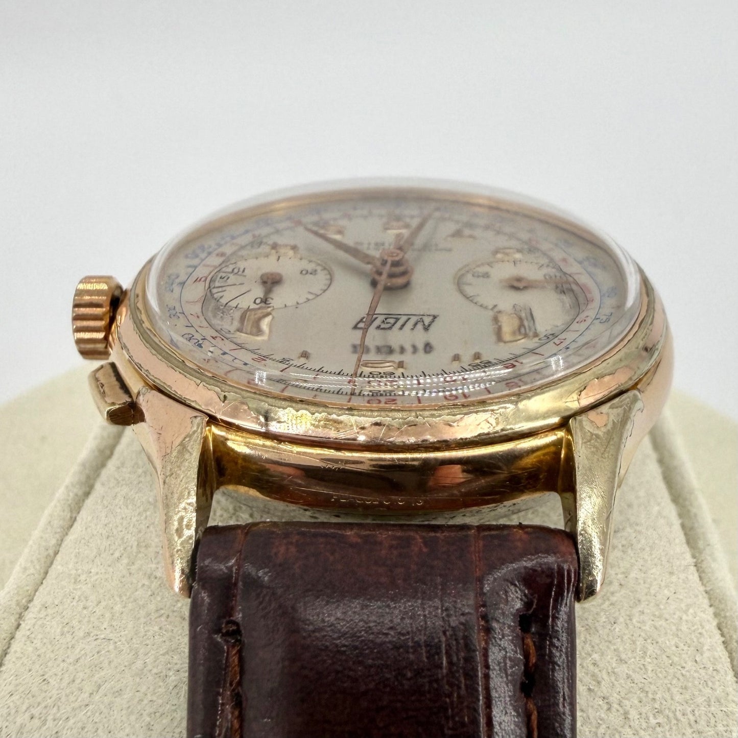 Vintage NIGA Swiss Chronograph Watch – Landeron 51 – Gold Plated – c.1940s–50s