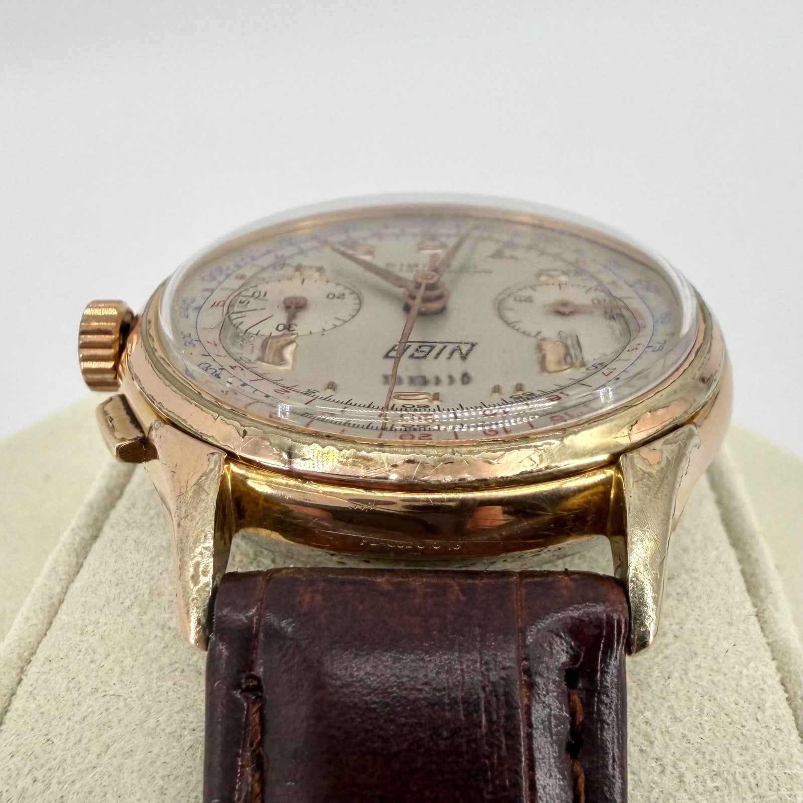 Vintage NIGA Swiss Chronograph Watch – Landeron 51 – Gold Plated – c.1940s–50s