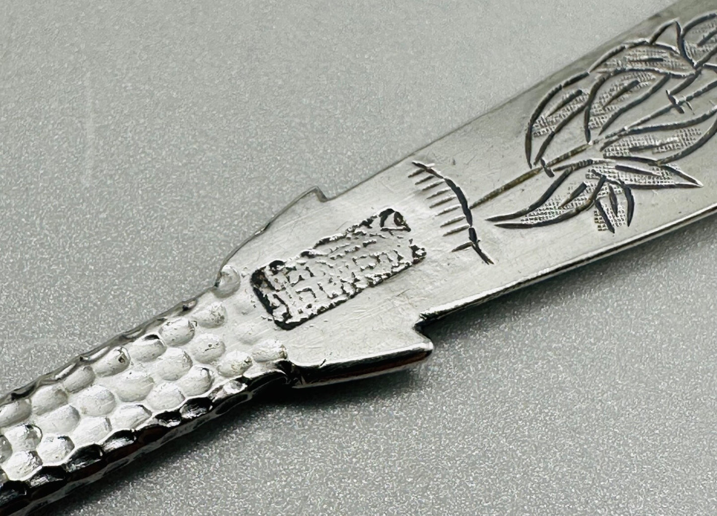 Antique Chinese Export Silver Fish Knife - Intricate Dragon and Floral Design