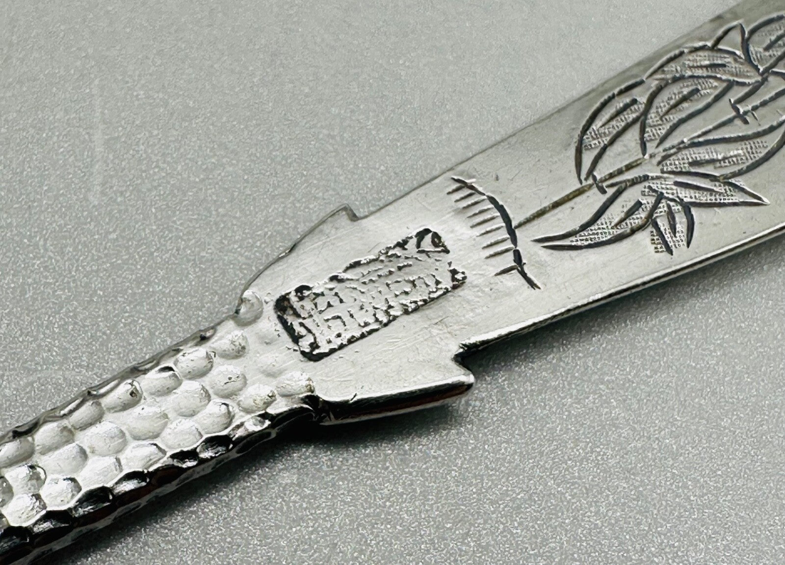 Antique Chinese Export Silver Fish Knife - Intricate Dragon and Floral Design