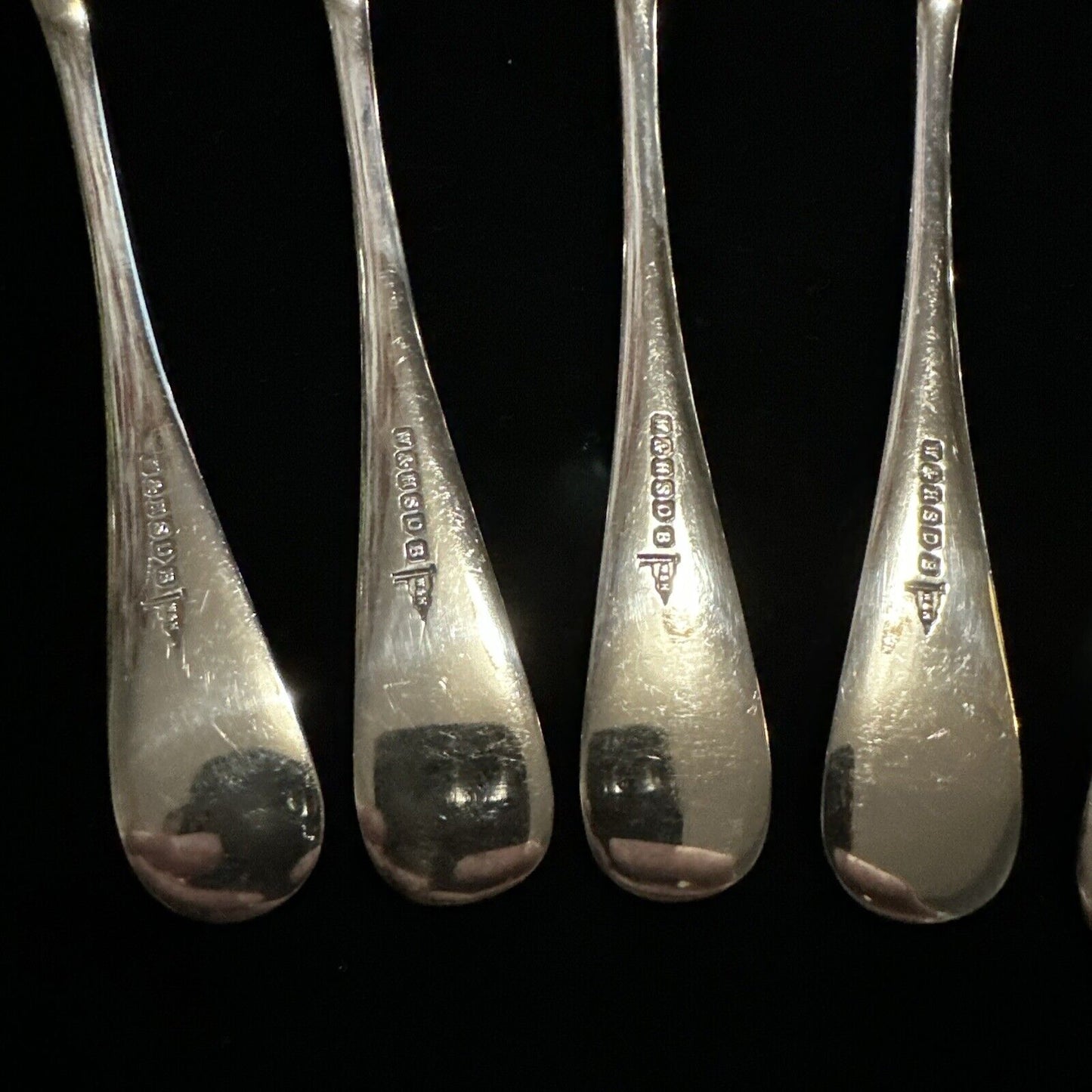 Antique Set of 6 Silver Plated Spoons - Walker & Hall