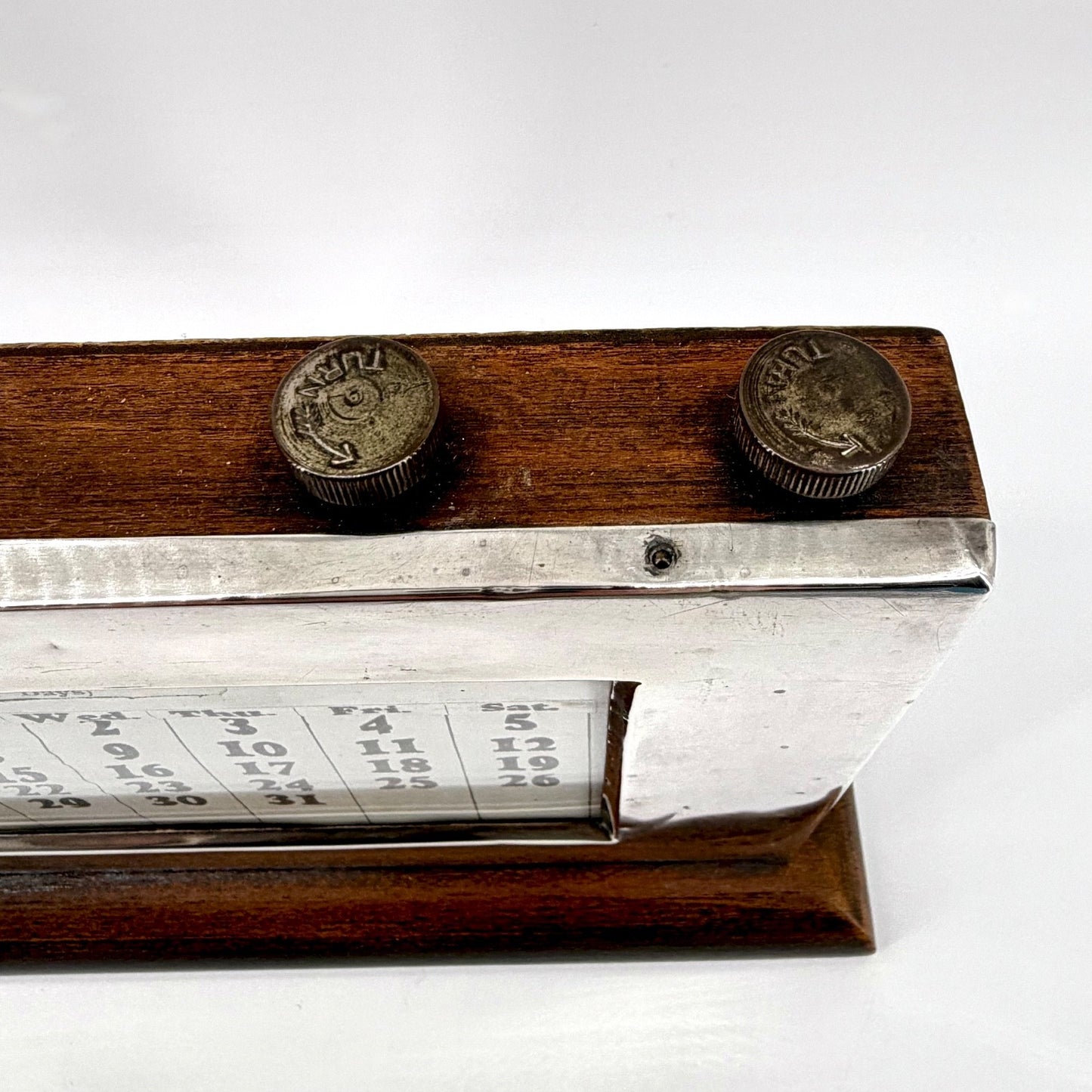 1939 Sterling Silver Desk Calendar – Birmingham – W.J. Myatt & Co