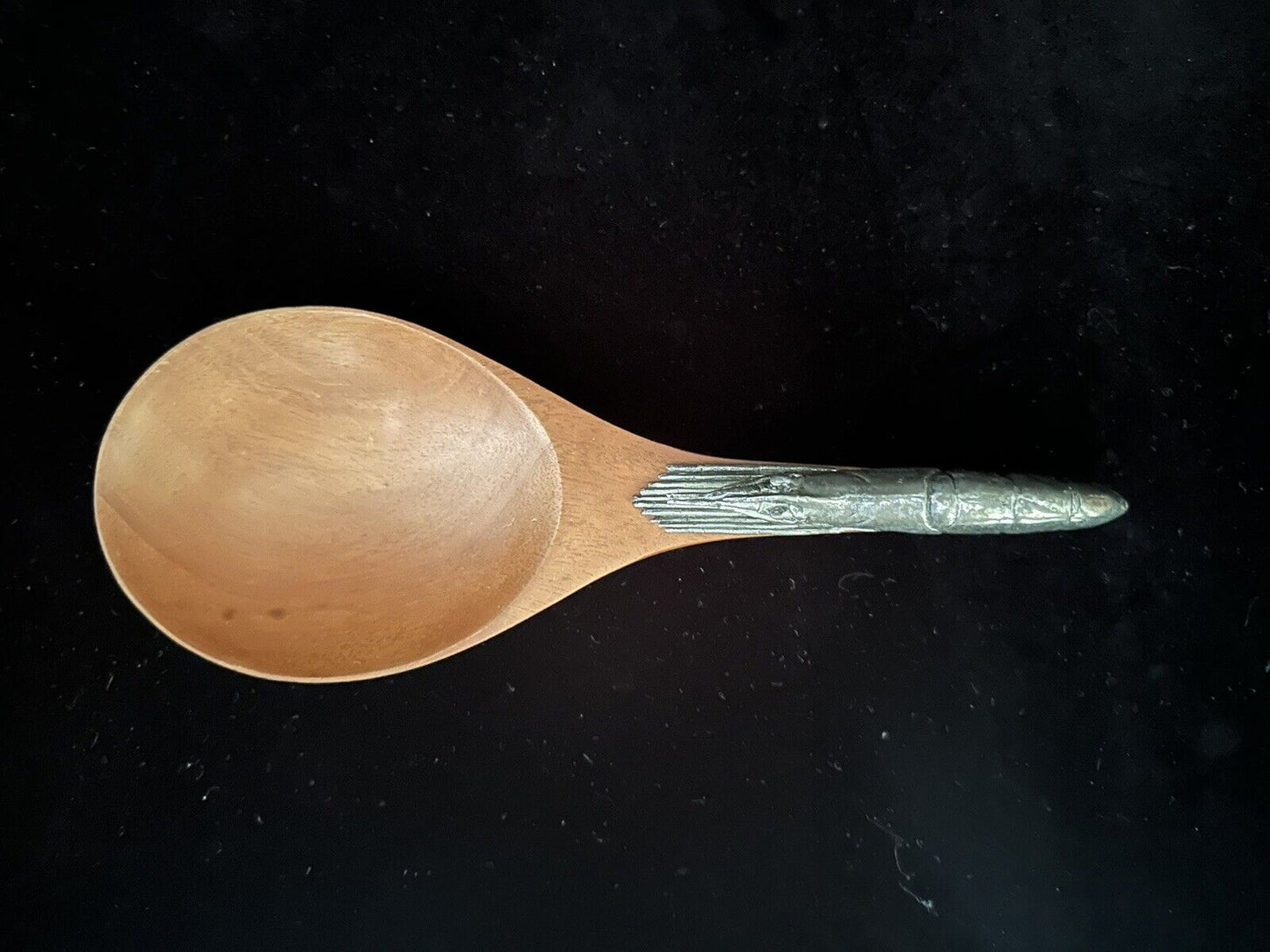 Wooden Serving Dish with Metal Prawn Handle