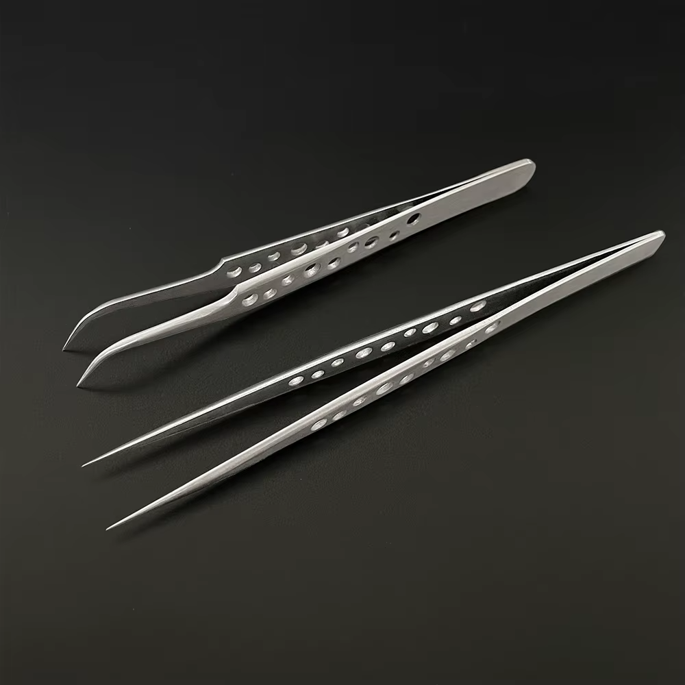 Brand New Stainless Steel Precision Tweezers – Straight & Curved – Fine Point