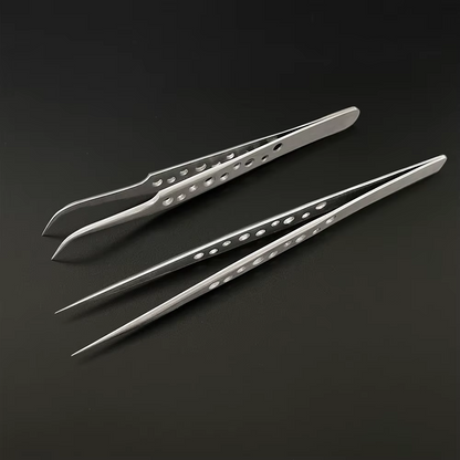Brand New Stainless Steel Precision Tweezers – Straight & Curved – Fine Point