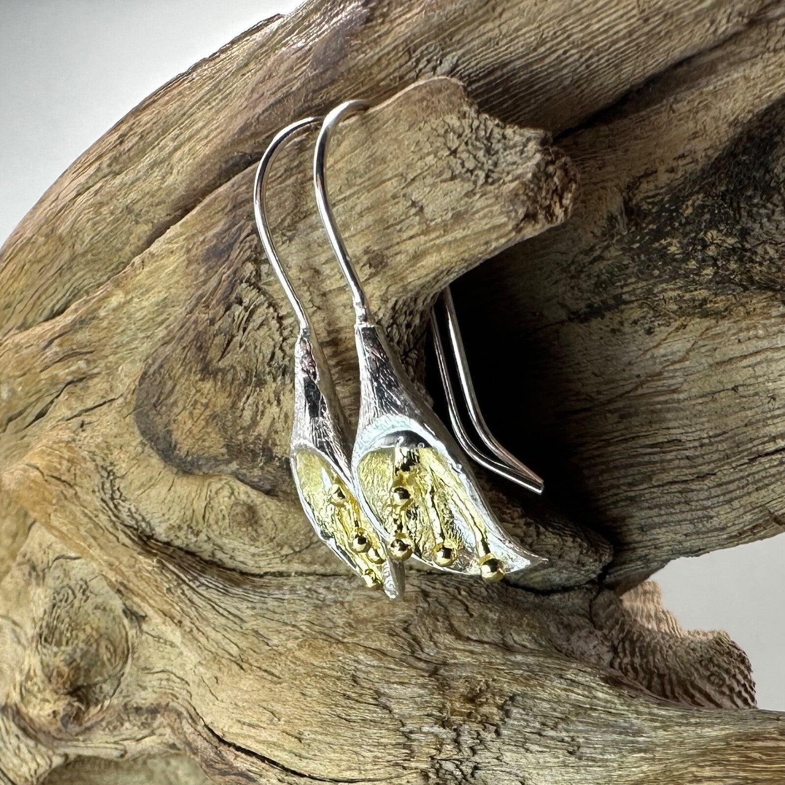 Brand New 925 Sterling Silver Morning Glory Earrings – Elegant Floral Design