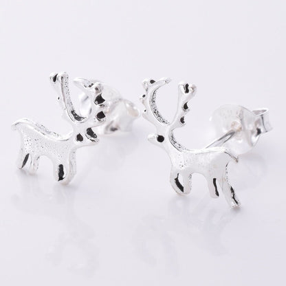 Brand New 925 Sterling Silver Reindeer Earrings