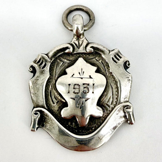 Antique Sterling Silver Swimming Fob Medal – 1930 - James Walter Tiptaft & Son