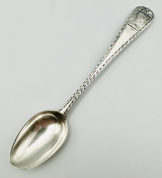 Antique George III Hallmarked Silver Teaspoon - William Eley & George Pierrepont