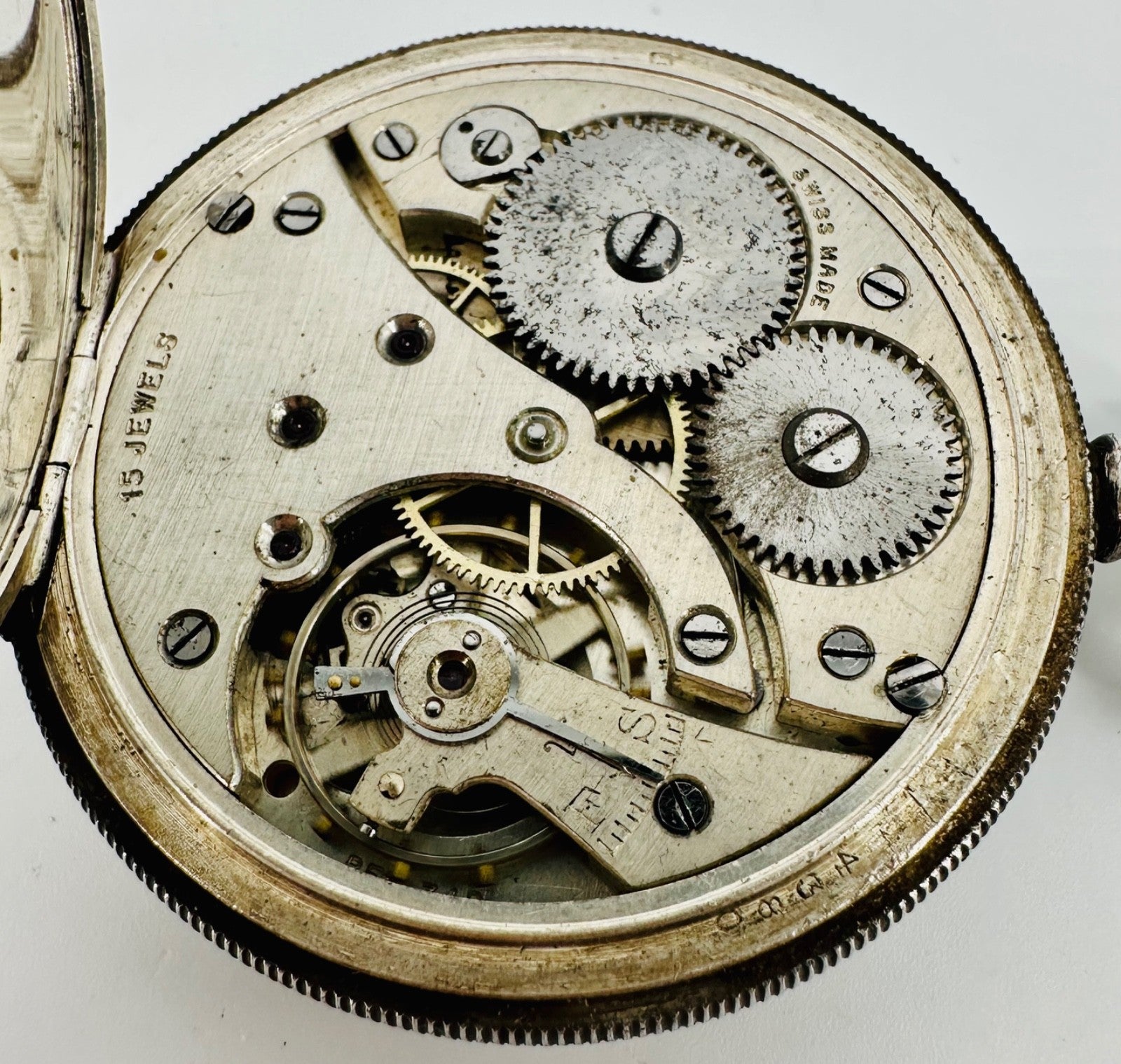 Antique Silver Dennison Cased Pocket Watch – 1939 Dublin Import Marks, 15 Jewels