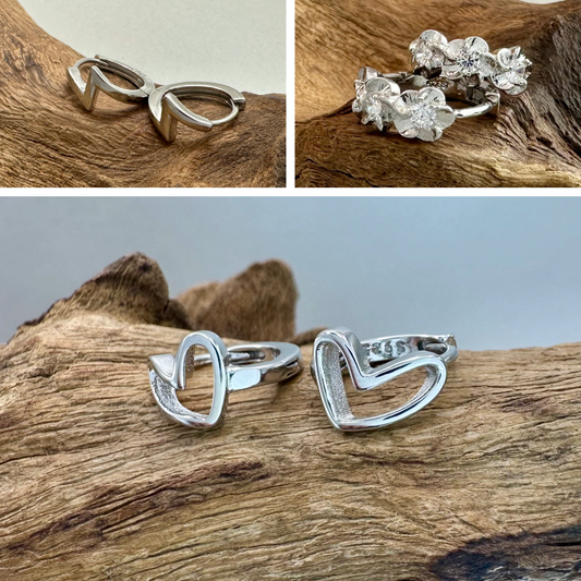 Brand New 925 Sterling Silver Hoop Earrings - Various Designs