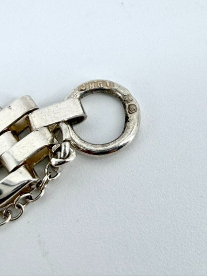 Vintage Sterling Silver Gate Link Bracelet – London 1976 – Heart Padlock