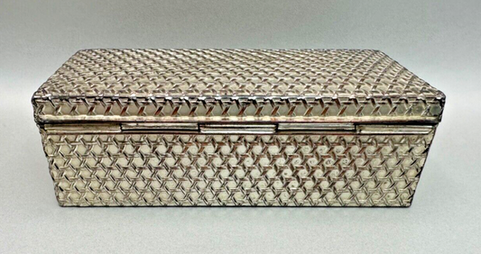 Vintage Silver Plate Box with Lined Interior