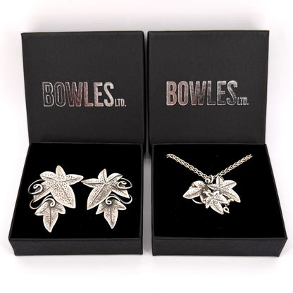 Handmade Sterling Silver Ivy Leaf Set by Ann Powell – Hallmarked London 2006