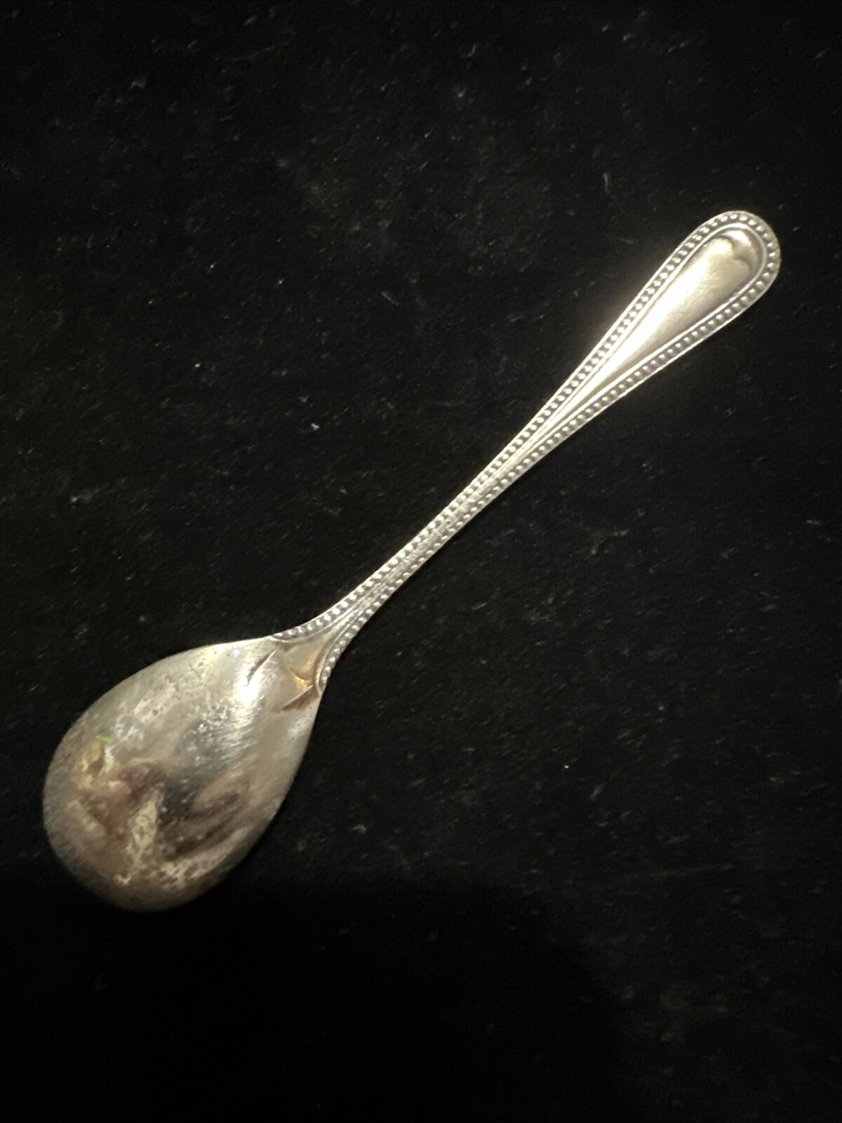 Antique Silver Plate Condiment Spoon