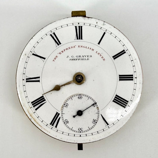 Antique J.G. Graves “Express” English Lever Pocket Watch Movement – Working