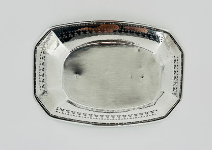 Antique American Sterling Silver Dish – Pierced & Hammered Design – Webster Co.