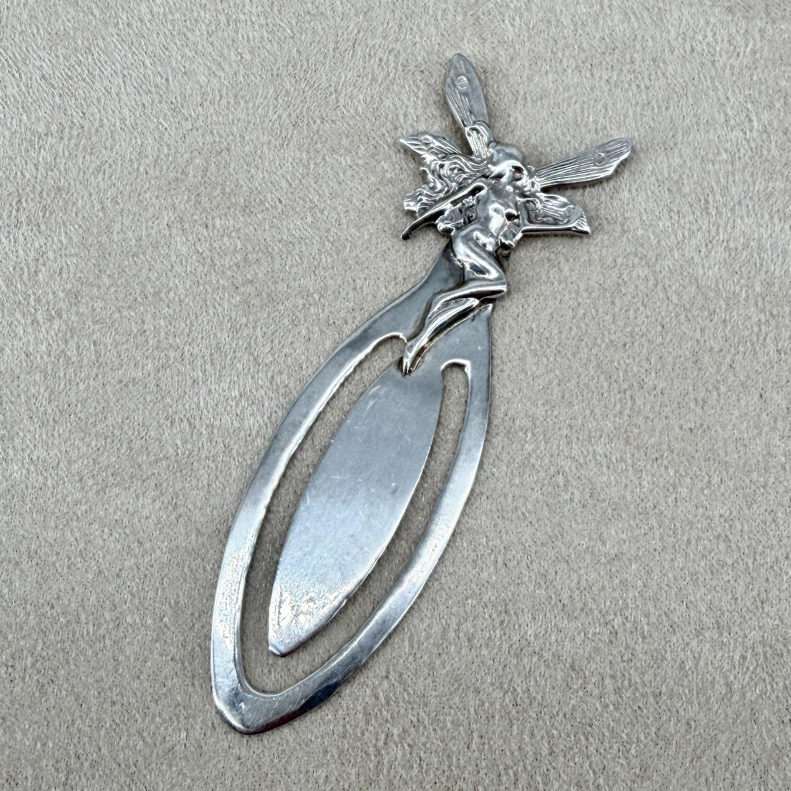 Vintage Sterling Silver Fairy Bookmark – 925