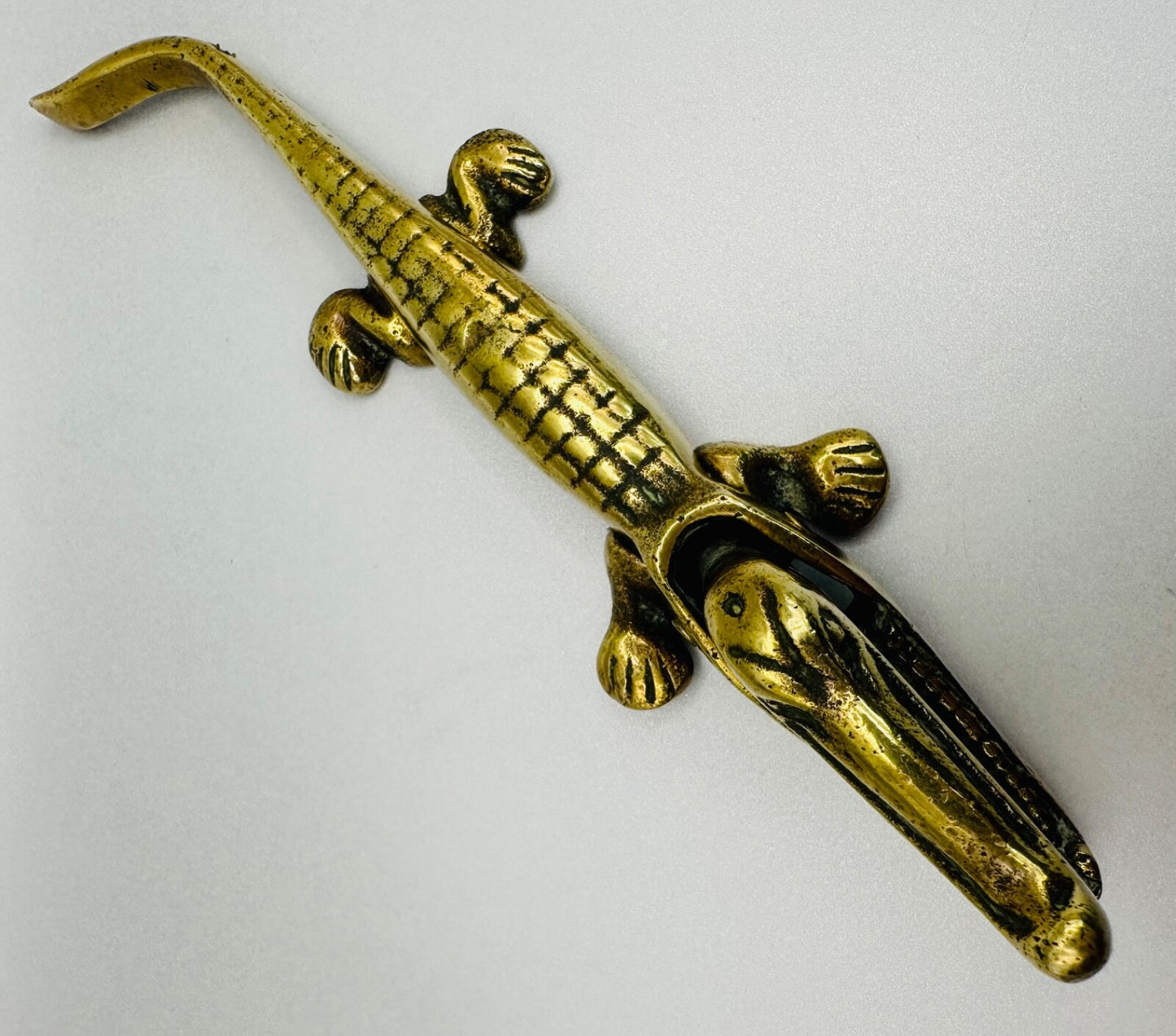 Vintage Brass Crocodile Nutcracker – Made in England