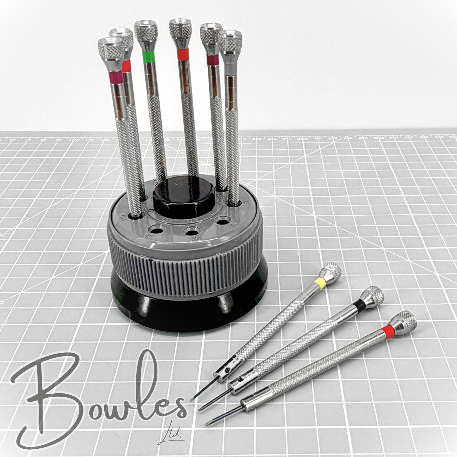 Precision Screwdriver Set - Rotating Base - Spare Blades - Watch / Jewellery