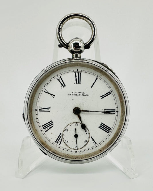 Antique AWW Co. Silver Cased Pocket Watch – Birmingham 1900 - Working