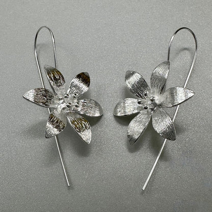 Elegant 925 Sterling Silver Handcrafted Flower Drop Earrings – Various Designs