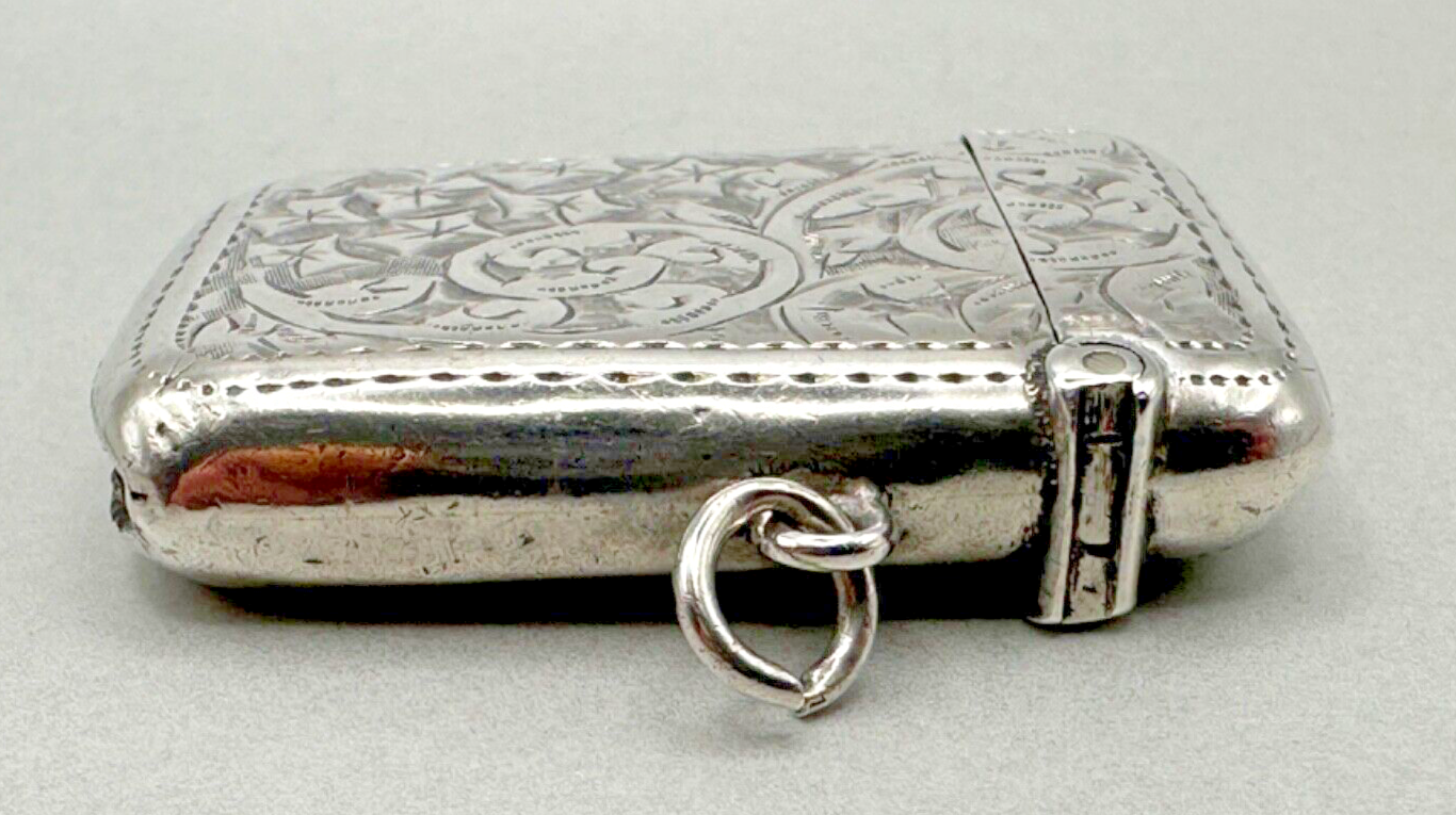 Antique Silver Vesta Case - Birmingham 1920 John Rose