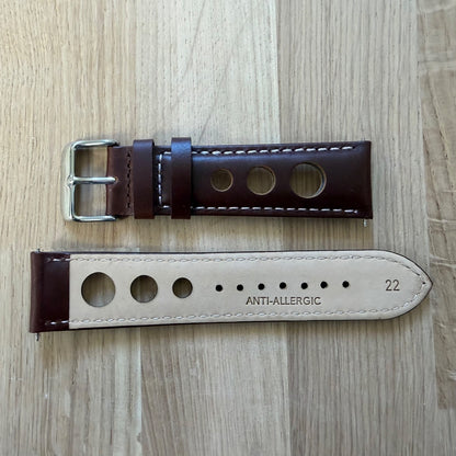 Brand New Grand Prix Style Smooth Leather Watch Strap – Genuine Calf Leather
