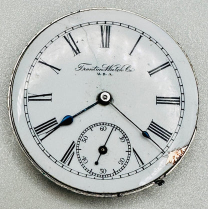Antique Trenton Watch Co. Pocket Watch Movement - Spares or Repair, c.1899