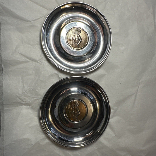 Pair of Antique Silver Plate Dishes / Awards - Swimming Related