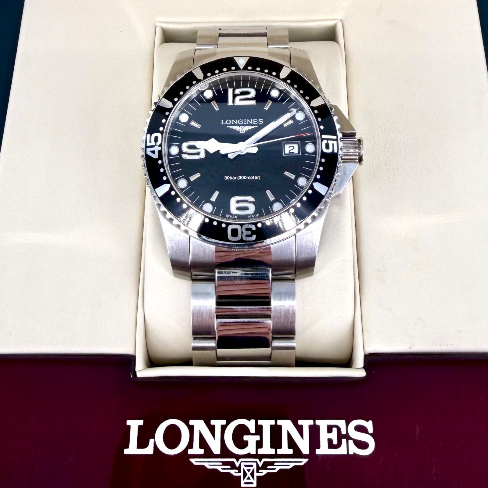 Longines HydroConquest Quartz Diver Watch - L3.740.4.56.6 - Box & Papers