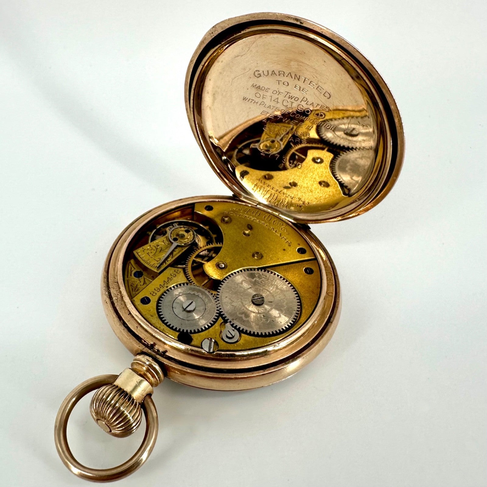 Antique Waltham Pocket Watch – 14ct Gold Plated Case – Working – c.1898