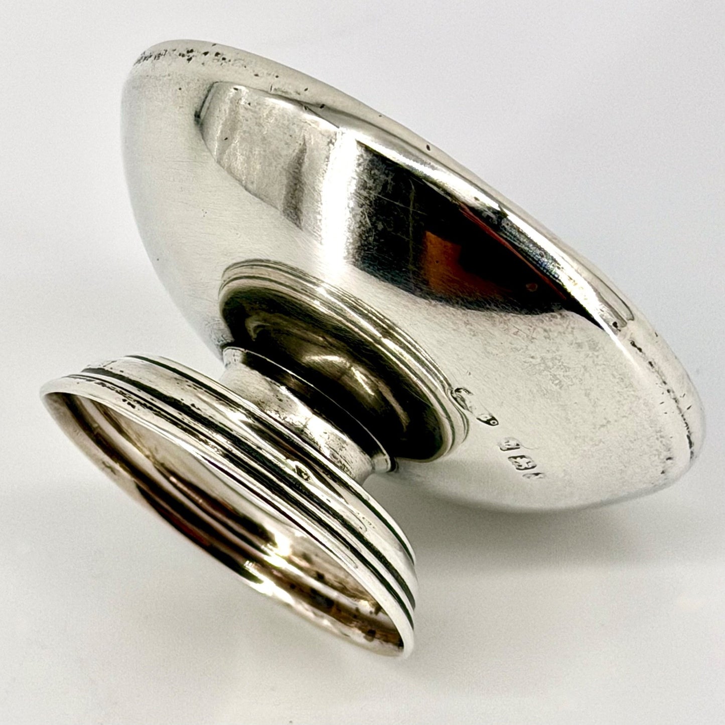 Antique Silver & Blue Glass Bowl – M & Co. – Birmingham 1920