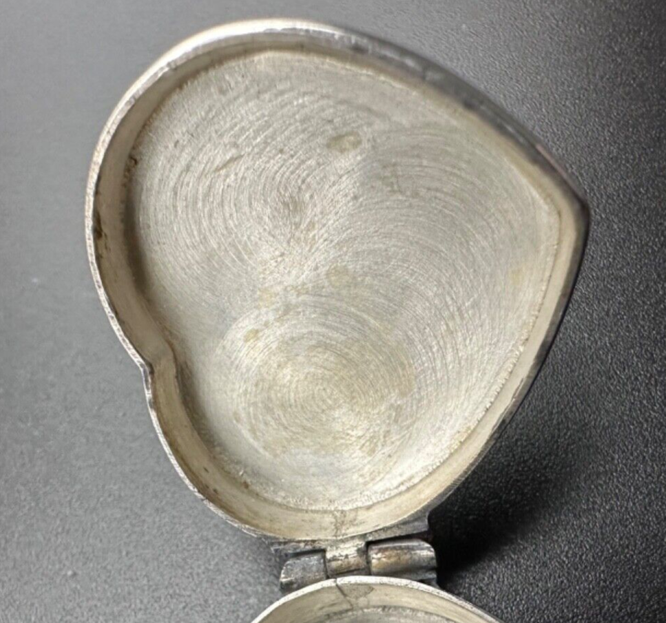 Vintage Silver 925 Small Heart Shaped Pill Box