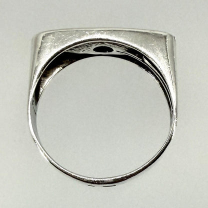 Vintage Polish Silver Ring with White Stone – UK Size W