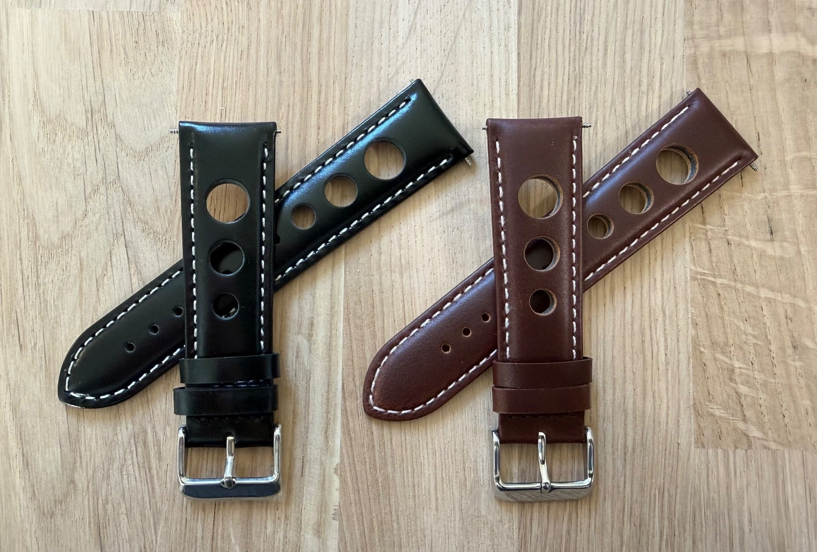Brand New Grand Prix Style Smooth Leather Watch Strap – Genuine Calf Leather